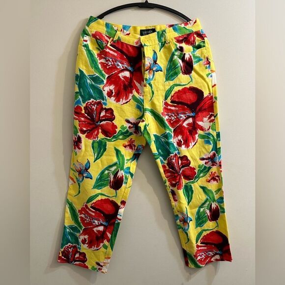 Ralph Lauren LRL Yellow Floral Print Linen - Picture 3 of 3